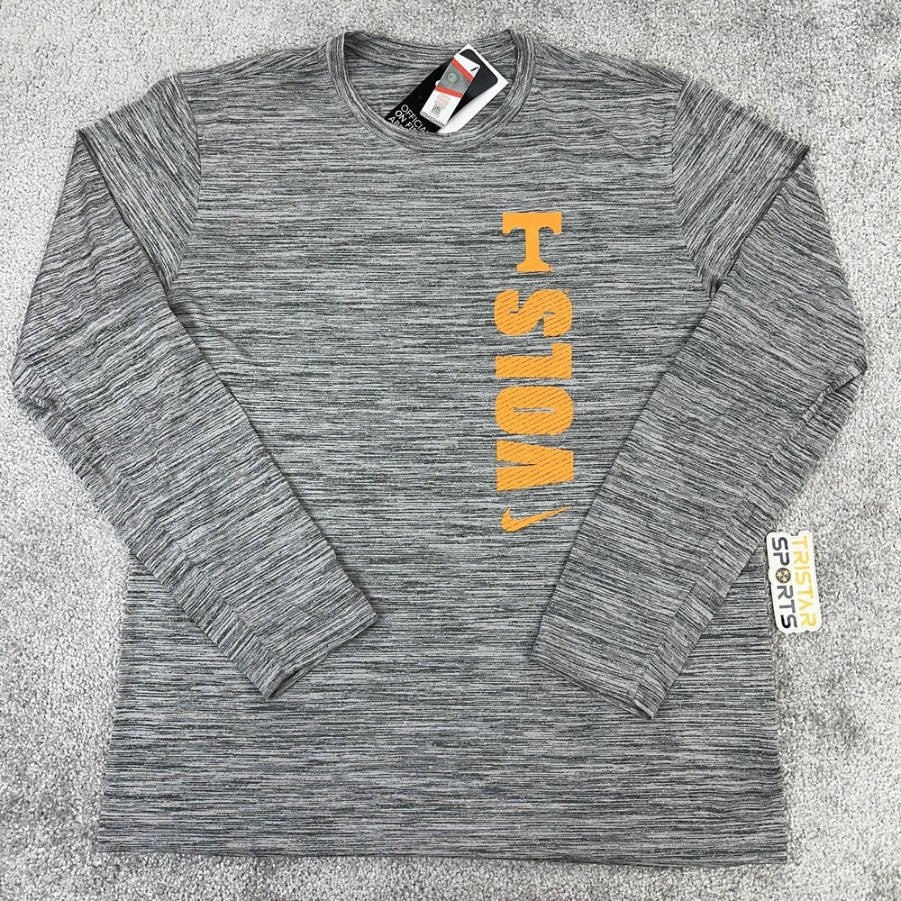 Tennessee Volunteers Shirt Mens XL Gray NCAA Football Nike Dri Fit Long Sleeve
